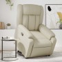 Sillón reclinable elevable cuero artificial color crema en Sillones | Comprar online en Foru.es