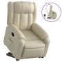 Sillón reclinable elevable cuero artificial color crema en Sillones | Comprar online en Foru.es