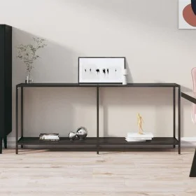 Mesa de consola vidrio templado negro 180x35x75,5 cm de , Mesas auxiliares - Ref: Foro24-331703, Precio: 115,77 €, Descuento: %