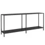 Black tempered glass console table 180x35x75.5 cm by , Side tables - Ref: Foro24-331703, Price: 115,77 €, Discount: %