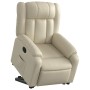 Sillón reclinable elevable cuero artificial color crema en Sillones | Comprar online en Foru.es
