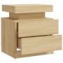 Mesita de noche madera de ingeniería roble Sonoma 45x35x52 cm de vidaXL, Mesitas de noche - Ref: Foro24-326852, Precio: 86,99...