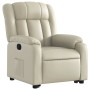 Sillón reclinable elevable cuero artificial color crema en Sillones | Comprar online en Foru.es