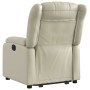 Sillón reclinable elevable cuero artificial color crema en Sillones | Comprar online en Foru.es