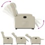 Sillón reclinable elevable cuero artificial color crema en Sillones | Comprar online en Foru.es