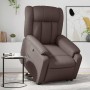 Sillón reclinable elevable cuero sintético marrón en Sillones | Comprar online en Foru.es