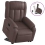 Sillón reclinable elevable cuero sintético marrón en Sillones | Comprar online en Foru.es
