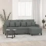 Sofá de 3 plazas con taburete de tela gris oscuro 180 cm de , Sofás - Ref: Foro24-3201090, Precio: 298,28 €, Descuento: %
