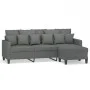 Sofá de 3 plazas con taburete de tela gris oscuro 180 cm de , Sofás - Ref: Foro24-3201090, Precio: 298,28 €, Descuento: %