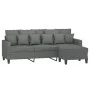 Sofá de 3 plazas con taburete de tela gris oscuro 180 cm de , Sofás - Ref: Foro24-3201090, Precio: 298,28 €, Descuento: %