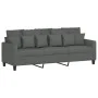 Sofá de 3 plazas con taburete de tela gris oscuro 180 cm de , Sofás - Ref: Foro24-3201090, Precio: 298,28 €, Descuento: %