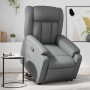 Sillón reclinable elevable cuero artificial gris en Sillones | Comprar online en Foru.es