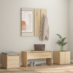 Juego de muebles de recibidor madera contrachapada roble Sonoma de , Armarios roperos - Ref: Foro24-3082065, Precio: 137,21 €...