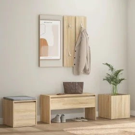 Juego de muebles de recibidor madera contrachapada roble Sonoma de , Armarios roperos - Ref: Foro24-3082065, Precio: 133,16 €...
