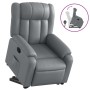 Sillón reclinable elevable cuero artificial gris en Sillones | Comprar online en Foru.es