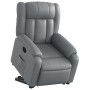 Sillón reclinable elevable cuero artificial gris en Sillones | Comprar online en Foru.es