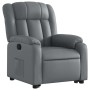 Sillón reclinable elevable cuero artificial gris en Sillones | Comprar online en Foru.es