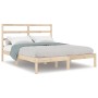Estructura de cama de matrimonio madera maciza 135x190 cm de , Camas y somieres - Ref: Foro24-3104908, Precio: 125,24 €, Desc...
