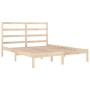 Estructura de cama de matrimonio madera maciza 135x190 cm de , Camas y somieres - Ref: Foro24-3104908, Precio: 125,24 €, Desc...
