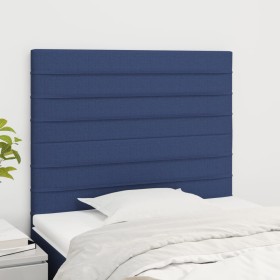 Cabeceros 2 unidades de tela azul 90x5x78/88 cm de , Cabeceros y pies de cama - Ref: Foro24-3116460, Precio: 62,18 €, Descuen...