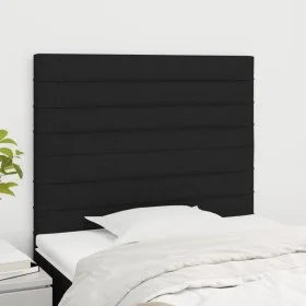 Headboards 2 units of black fabric 80x5x78/88 cm by , Headboards and footboards - Ref: Foro24-3116448, Price: 71,14 €, Discou...
