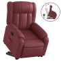 Sillón reclinable elevable cuero artificial rojo tinto en Sillones | Comprar online en Foru.es