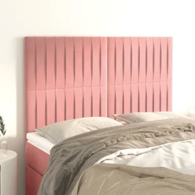 Headboards 4 units pink velvet 72x5x78/88 cm by , Headboards and footboards - Ref: Foro24-3116623, Price: 112,98 €, Discount: %