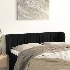 Black velvet headboard 147x23x78/88 cm by , Headboards and footboards - Ref: Foro24-3117432, Price: 64,15 €, Discount: %