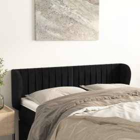 Cabecero de terciopelo negro 147x23x78/88 cm de , Cabeceros y pies de cama - Ref: Foro24-3117432, Precio: 71,20 €, Descuento: %