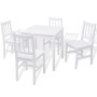Conjunto de comedor 5 piezas madera de pino blanco de vidaXL, muebles para cocinas y comedores - Ref: Foro24-242957, Precio: ...