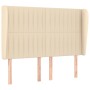 Cabecero con orejas de tela color crema 147x23x118/128 cm de , Cabeceros y pies de cama - Ref: Foro24-3118197, Precio: 123,63...