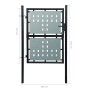Puerta de valla de jardín negra 100x225 cm de vidaXL, Puertas de jardín - Ref: Foro24-141688, Precio: 207,60 €, Descuento: %