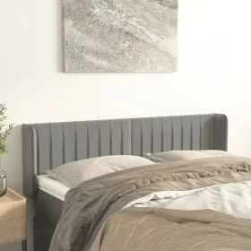 Light gray velvet headboard 147x16x78/88 cm by , Headboards and footboards - Ref: Foro24-3119054, Price: 74,39 €, Discount: %