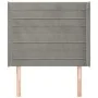 Headboard with light gray velvet ears 83x16x118/128 cm by , Headboards and footboards - Ref: Foro24-3119750, Price: 63,27 €, ...