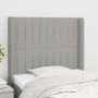 Cabecero con orejas de tela gris claro 83x16x118/128 cm de , Cabeceros y pies de cama - Ref: Foro24-3119792, Precio: 69,64 €,...