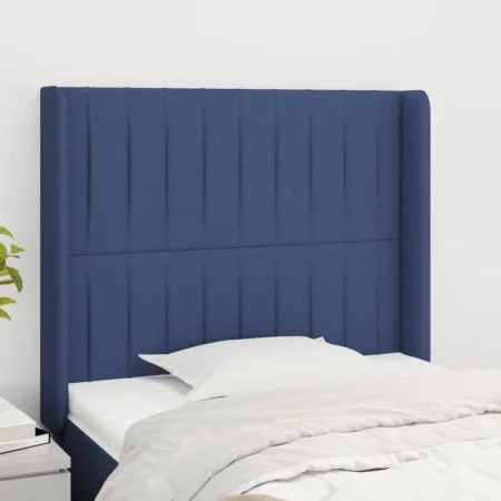 Headboard with blue fabric ears 103x16x118/128 cm by , Headboards and footboards - Ref: Foro24-3119814, Price: 71,41 €, Disco...