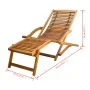 Tumbona de jardín con reposapiés de madera maciza de acacia de vidaXL, Tumbonas - Ref: Foro24-41806, Precio: 93,88 €, Descuen...
