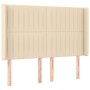 Cabecero con orejas de tela color crema 147x16x118/128 cm de , Cabeceros y pies de cama - Ref: Foro24-3119821, Precio: 120,78...
