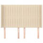 Cabecero con orejas de tela color crema 147x16x118/128 cm de , Cabeceros y pies de cama - Ref: Foro24-3119821, Precio: 120,78...