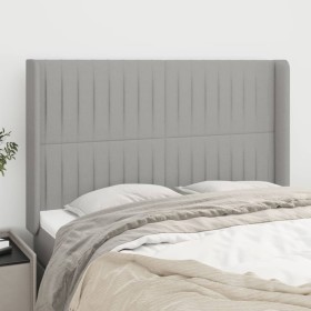 Cabecero con orejas de tela gris claro 147x16x118/128 cm de , Cabeceros y pies de cama - Ref: Foro24-3119816, Precio: 126,72 ...