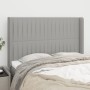 Cabecero con orejas de tela gris claro 147x16x118/128 cm de , Cabeceros y pies de cama - Ref: Foro24-3119816, Precio: 126,72 ...