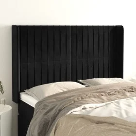 Cabecero con orejas de terciopelo negro 147x16x118/128 cm de , Cabeceros y pies de cama - Ref: Foro24-3119868, Precio: 106,69...