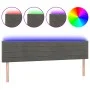 Dark gray velvet headboard with LED 160x5x78/88 cm by , Headboards and footboards - Ref: Foro24-3121807, Price: 60,72 €, Disc...