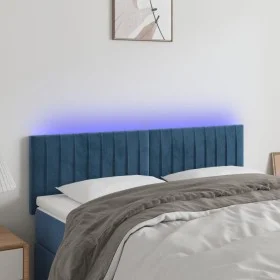 LED-Kopfteil aus dunkelbraunem Samt, 144 x 5 x 78/88 cm von , Kopf- und Fußteile - Ref: Foro24-3121902, Preis: 64,47 €, Rabat...