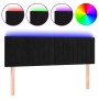 Cabecero con LED de terciopelo negro 144x5x78/88 cm de , Cabeceros y pies de cama - Ref: Foro24-3121900, Precio: 61,70 €, Des...