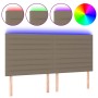 Cabecero con luces LED tela gris taupe 160x5x118/128 cm de , Cabeceros y pies de cama - Ref: Foro24-3122574, Precio: 133,66 €...