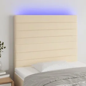 Cabecero con luces LED tela crema 80x5x118/128 cm de , Cabeceros y pies de cama - Ref: Foro24-3122543, Precio: 74,83 €, Descu...