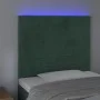 Headboard with LED lights dark green velvet 80x5x118/128 cm by , Headboards and footboards - Ref: Foro24-3122597, Price: 72,7...