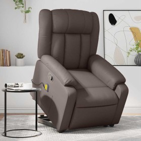 Sillón reclinable de masaje de pie de cuero sintético marrón en Sillones | Comprar online en Foru.es