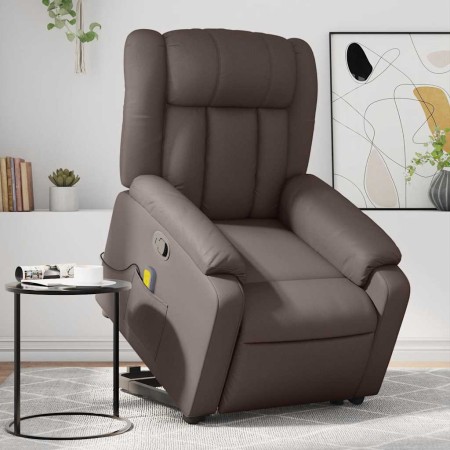 Sillón reclinable de masaje de pie de cuero sintético marrón en Sillones | Comprar online en Foru.es